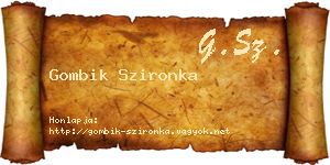 Gombik Szironka névjegykártya